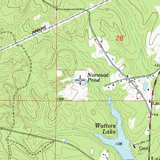 Topographic Map of Norwood Pond, AL