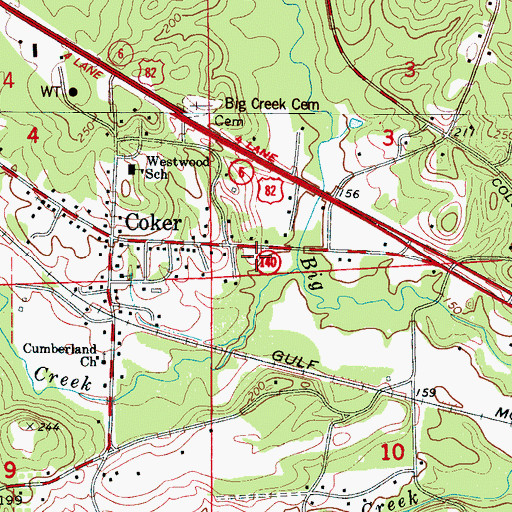 Topographic Map of Nubbin Creek, AL