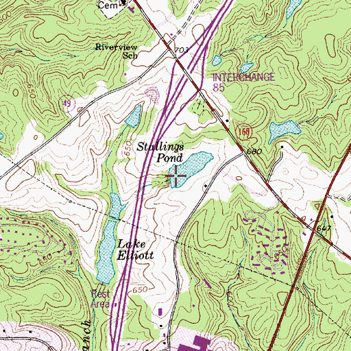 Topographic Map of Stalling Pond Dam D-1233, SC