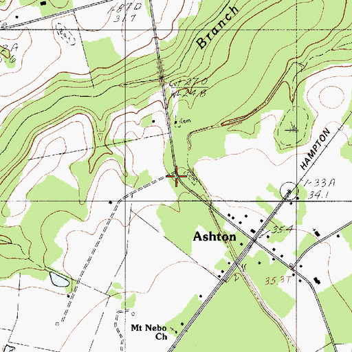Topographic Map of Ashton School (historical), SC
