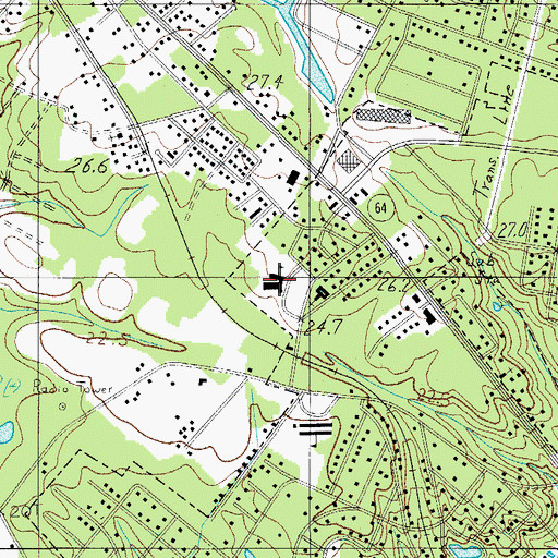 Topographic Map of Colleton Elementary School, SC