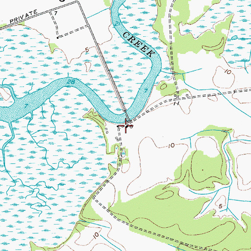 Topographic Map of Dodge Plantation, SC