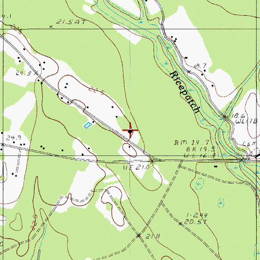 Topographic Map of Islandton School (historical), SC