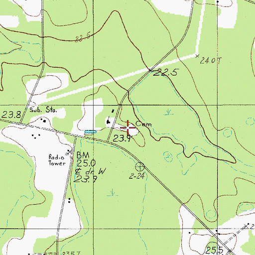 Topographic Map of Pine Grove Cemetery, SC