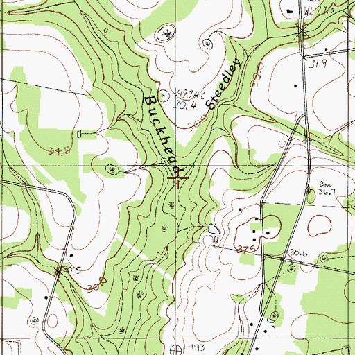 Topographic Map of Steedley Branch, SC