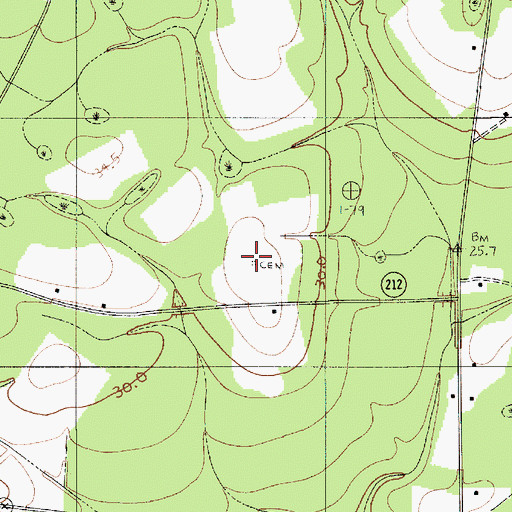 Topographic Map of Warren - Key Cemetery, SC