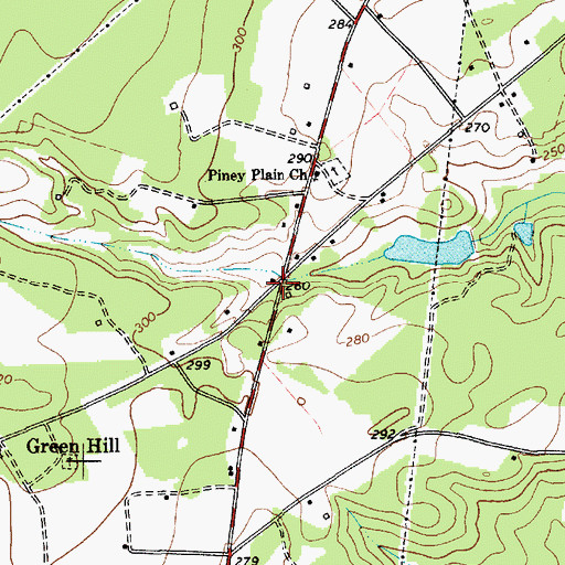 Topographic Map of Free Will Church (historical), SC