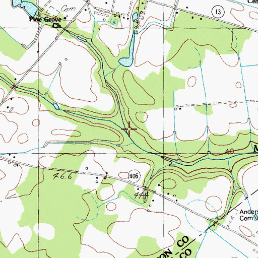 Topographic Map of Myrtle Branch, SC