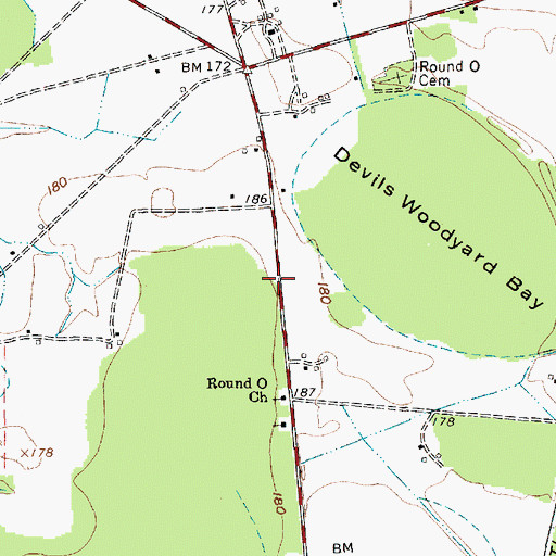 Topographic Map of Round O School (historical), SC
