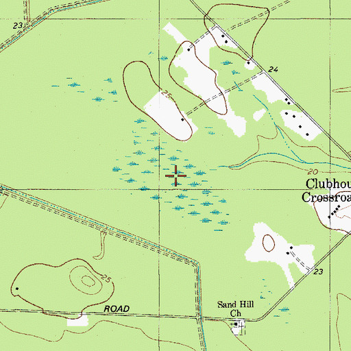Topographic Map of Buck Dam Swamp, SC