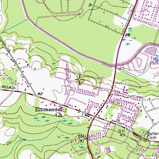 Topographic Map of Crestwood, SC