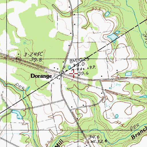 Topographic Map of Dorange School (historical), SC