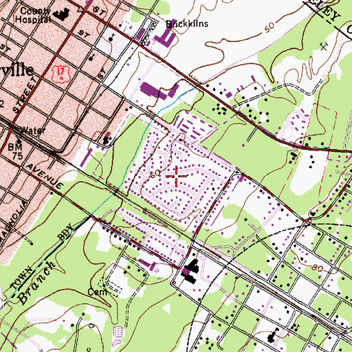 Topographic Map of Meadowbrook, SC