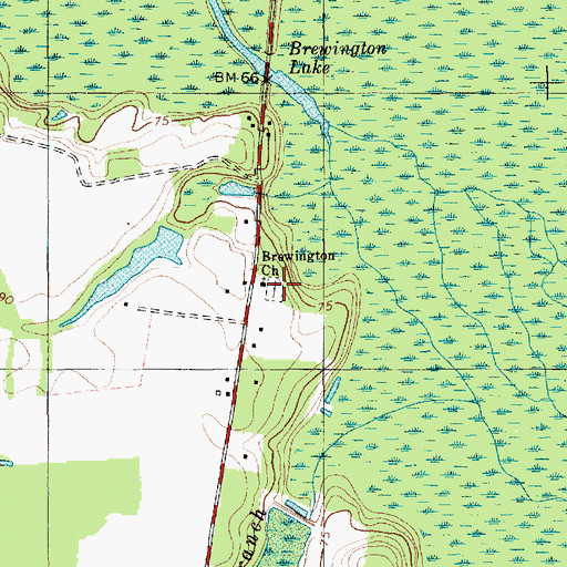 Topographic Map of Brewington Cemetery, SC