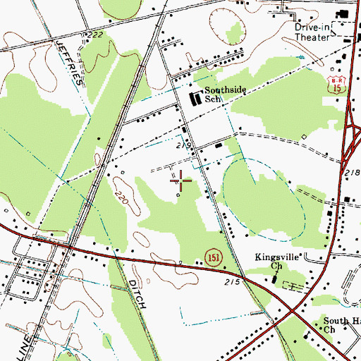 Topographic Map of Bladen, SC