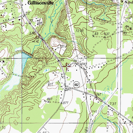 Topographic Map of Gillisonville School (historical), SC