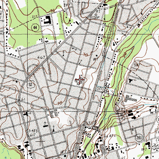 Topographic Map of Kingstree Junior High School, SC