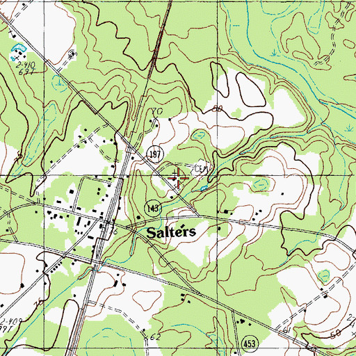 Topographic Map of Salters Methodist Church, SC