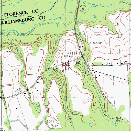 Topographic Map of Singleton School (historical), SC