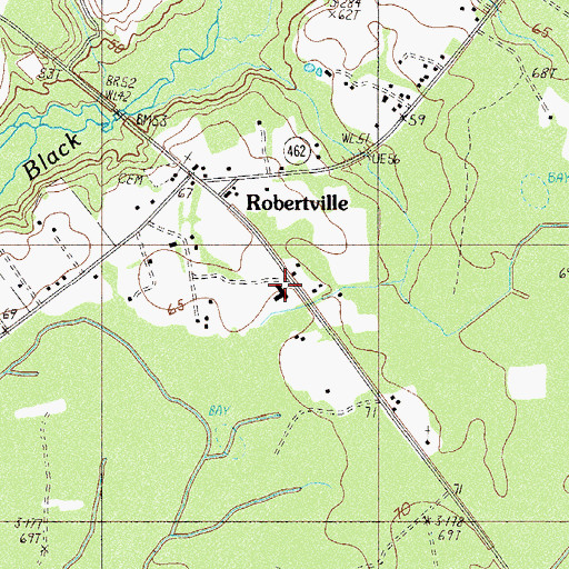 Topographic Map of Robertsville School (historical), SC