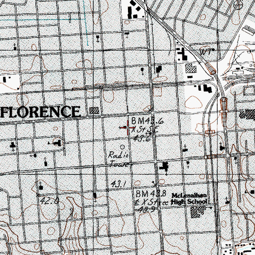 Topographic Map of Cumberland United Methodist Church, SC