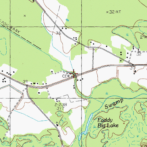 Topographic Map of Eaddy Cemetery, SC