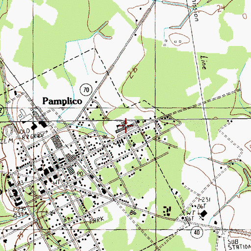 Topographic Map of Hannah-Pamplico Middle School, SC