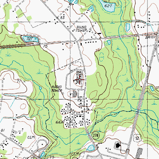Topographic Map of J Paul Trulock Elementary School, SC