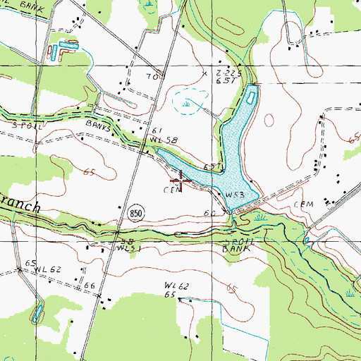 Topographic Map of Jones Cemetery, SC