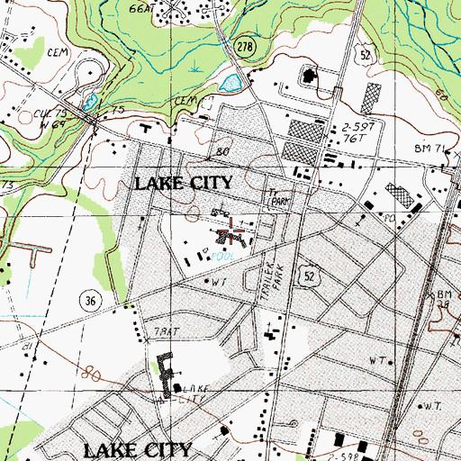 Topographic Map of Lake City Primary School, SC
