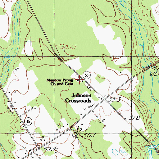 Topographic Map of Meadow Prong Church, SC