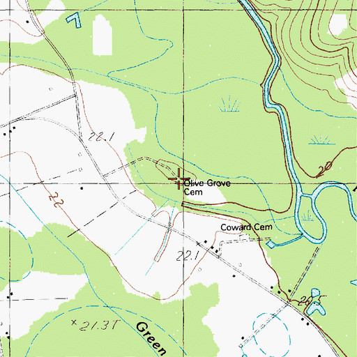 Topographic Map of Olive Grove Church (historical), SC