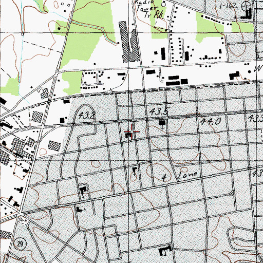 Topographic Map of Original Free Will Baptist Church, SC