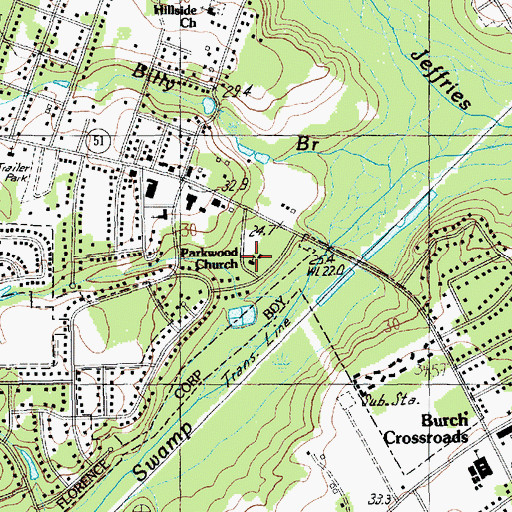 Topographic Map of Parkwood Church, SC