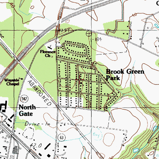 Topographic Map of Brook Green Park, SC