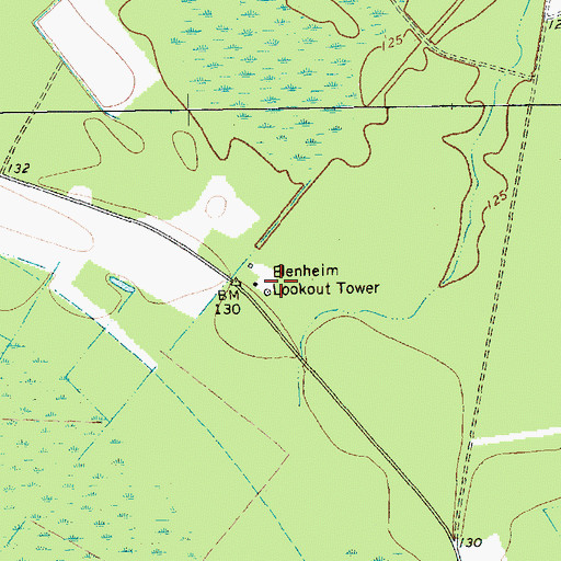Topographic Map of Blenheim Lookout Tower, SC