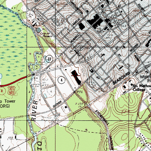 Topographic Map of Edisto Village Shopping Center, SC