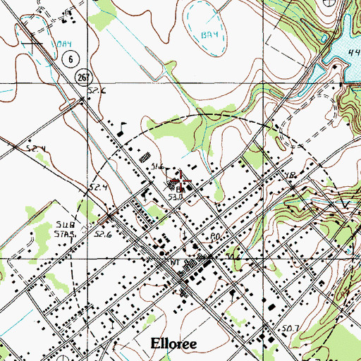 Topographic Map of Elloree High School, SC