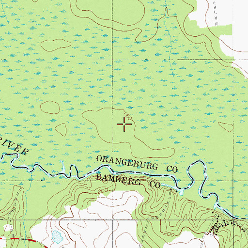 Topographic Map of Old Forty Acre Island, SC