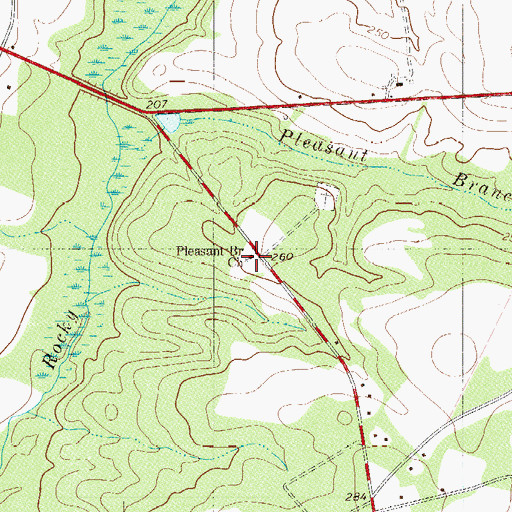 Topographic Map of Pleasant Branch School (historical), SC