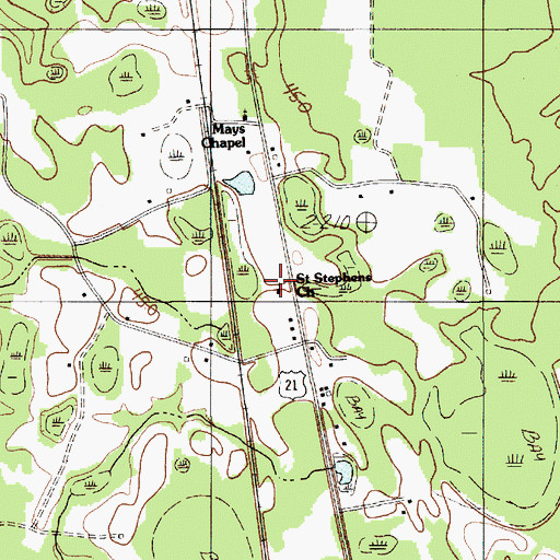 Topographic Map of Saint Stephens Church, SC
