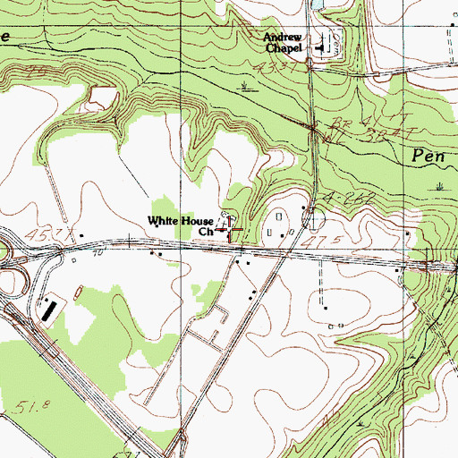 Topographic Map of White House Church, SC