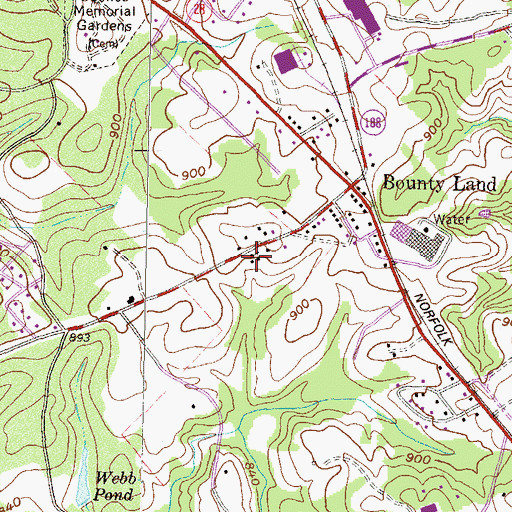 Topographic Map of Bounty Land Baptist Church, SC