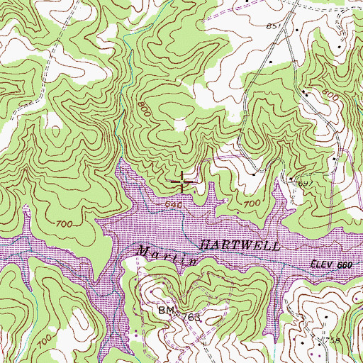 Topographic Map of Martindale, SC