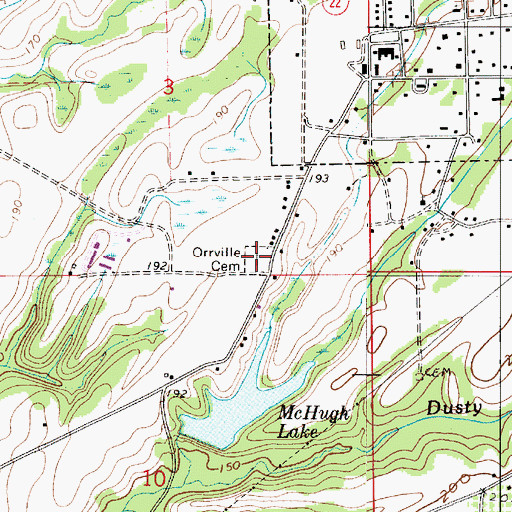 Topographic Map of Orrville Cemetery, AL