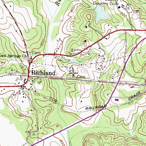Topographic Map of Richland Church, SC