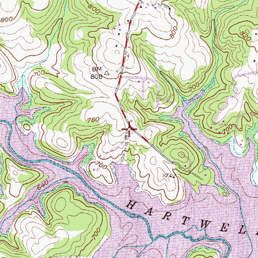 Topographic Map of Seven Oaks, SC