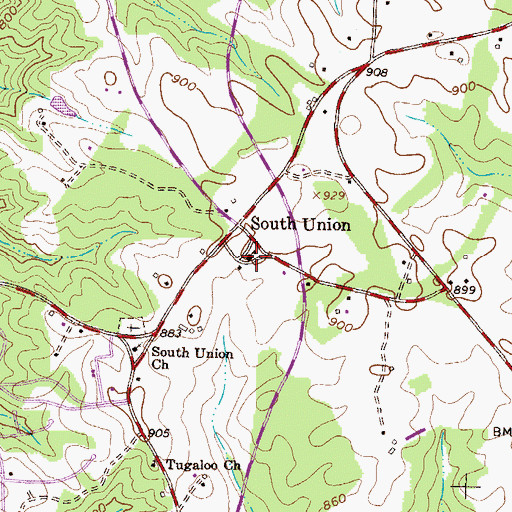 Topographic Map of South Union School (historical), SC