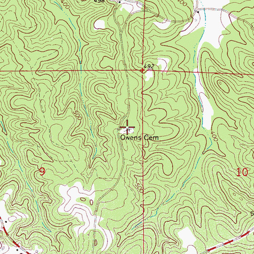 Topographic Map of Owens Cemetery, AL