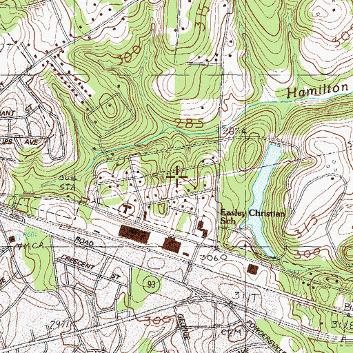 Topographic Map of Springdale, SC